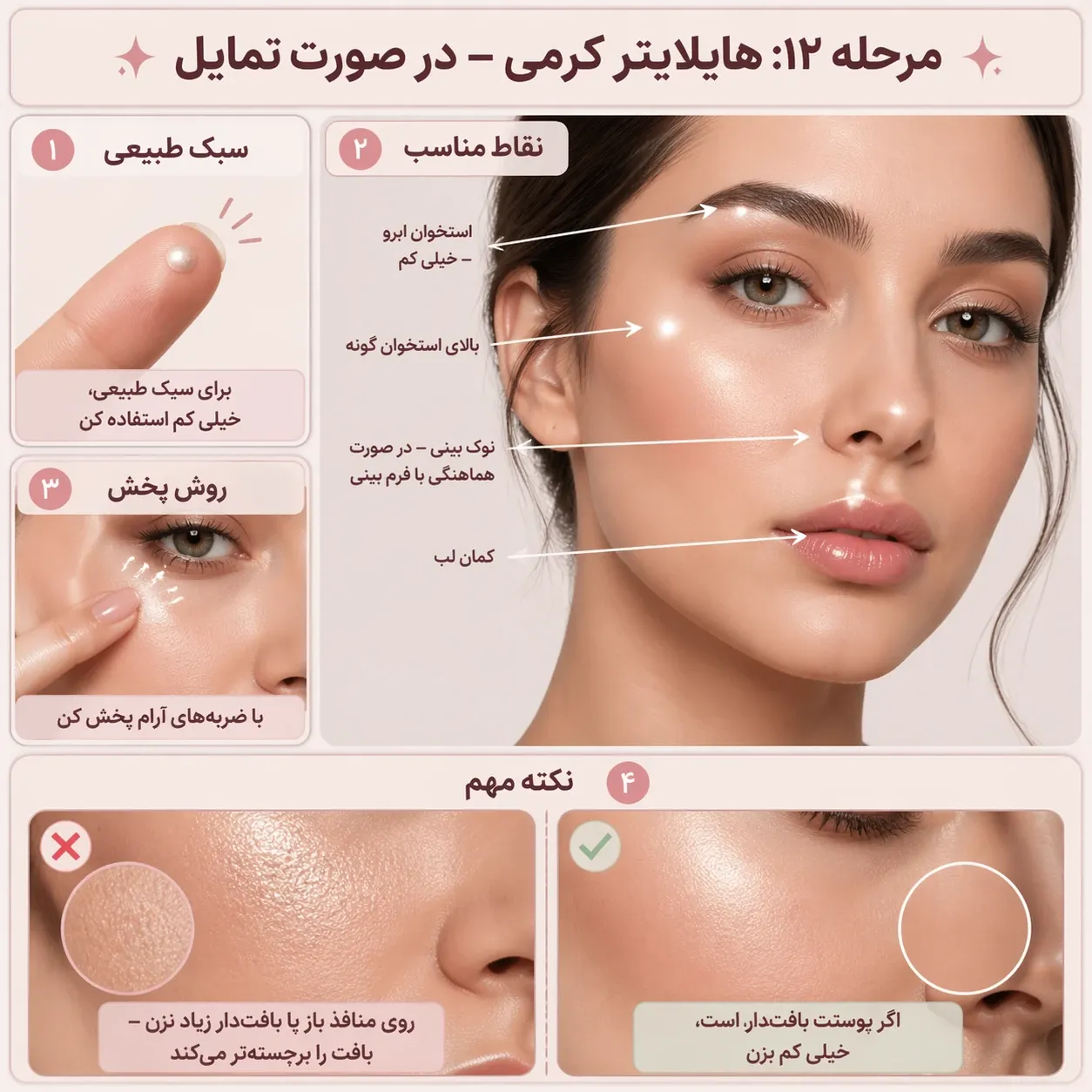 آموزش زدن هایلایتر در میکاپ