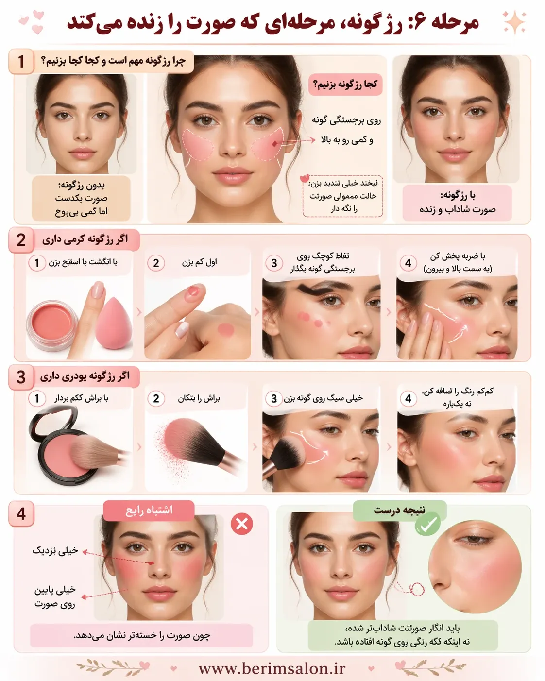 زدن رژگونه برای مبتدی ها
